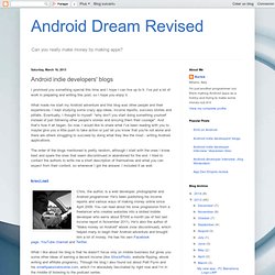Android indie developers' blogs