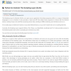 Python for Android: The Scripting Layer (SL4A)