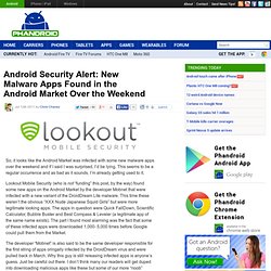 Android Security Alert: New Malware Apps Found in the Android Market Over the Weekend