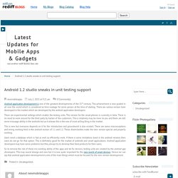 Android 1.2 studio sneaks in unit testing support