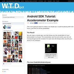 Android SDK Tutorial: Accelerometer Example Code