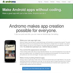 Make an App without Coding using Andromo App Maker for Android