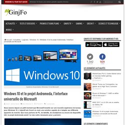 Windows 10 et le projet Andromeda, l'interface universelle de Microsoft