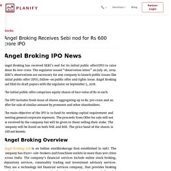 Angel Broking receives Sebi nod for Rs 600 cr IPO