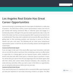 Los Angeles Real Estate Has Great Career Opportunities