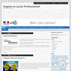 Anglais en Lycée Professionnel - Ac-Nancy-Metz