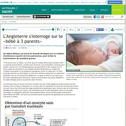 L'Angleterre s'interroge sur le «bébé à 3 parents»