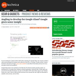 Angling to develop for Google Glass? Google gives some insight