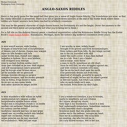 Anglo-Saxon Riddles