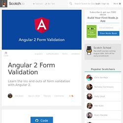 Angular 2 Form Validation