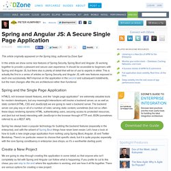 Spring and Angular JS: A Secure Single Page Application