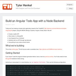 Build an Angular Todo App with a Node Backend