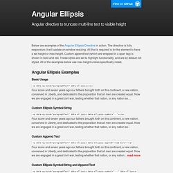 Angular Ellipsis Directive