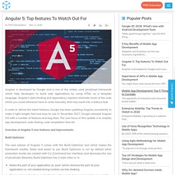 Angular 5: Top features To Watch Out For