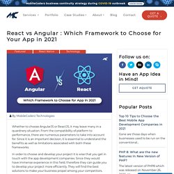 React vs Angular : Which Framework to Choose for Your App in 2021 – MobileCoderz