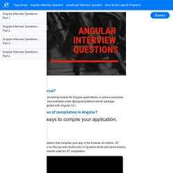 Angular Interview Questions