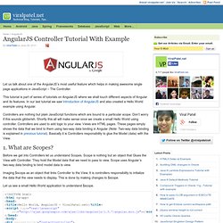 AngularJS Controller Tutorial. AngularJS Controller example