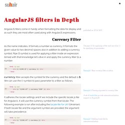 AngularJS in depth Part 2 Filters