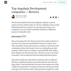 Top Angularjs Development companies — Reviews - Ruby Yadav - Medium