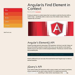 AngularJs Find Element in Context - Jake Trent