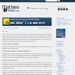 AngularJS, le framework MVC par Google