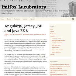 AngularJS, Jersey, JSP and Java EE 6 » Imifos' Lucubratory