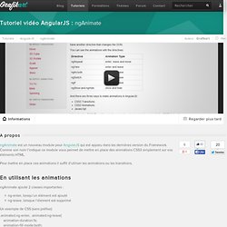 Tutoriel vidéo AngularJS : ngAnimate