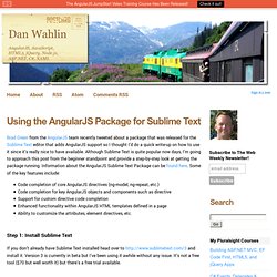 Using the AngularJS Package for Sublime Text - Dan Wahlin