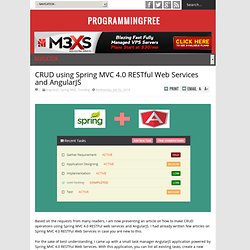 CRUD using Spring MVC 4.0 RESTful Web Services and AngularJS