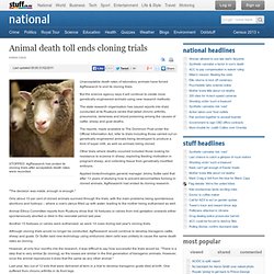 Animal death toll ends cloning trials - national