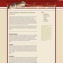 Animal Totems Dictionary of Animals - Animal Totems A-Z