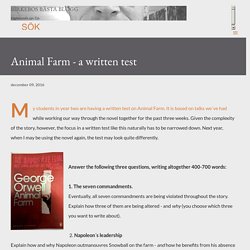 Animal Farm - a written test