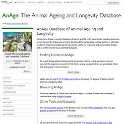 AnAge: The Animal Ageing and Longevity Database