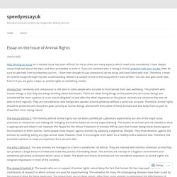 Essay on the Issue of Animal Rights