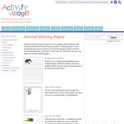 Animal Writing Paper
