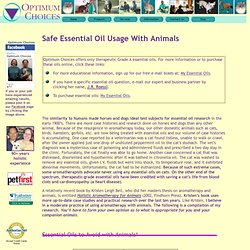 Animals and Safe Aromatherapy