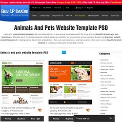 Animals and pets website templates psd to create website for pet store, pet club etc