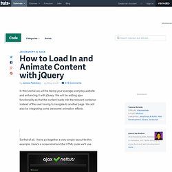 How to Load In and Animate Content with jQuery