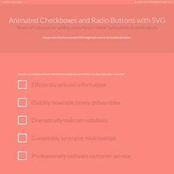Animated Checkboxes and Radio Buttons with SVG