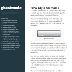 RPG Style Animated Dialog Text · ghostmode