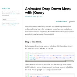 Animated Drop Down Menu with jQuery
