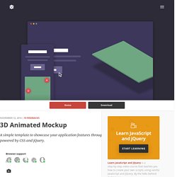 3D Animated Mockup in CSS and jQuery