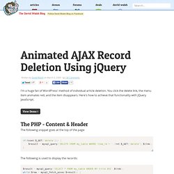 Animated Ajax Record Deletion Using jQuery