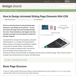 How to Design Animated Sliding Page Elements With CSS