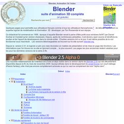 Blender, Animation 3d: Index