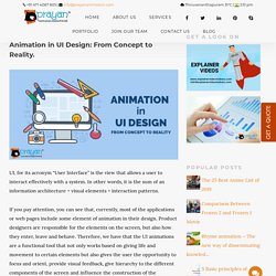 Animation in UI Design: From Concept to Reality.
