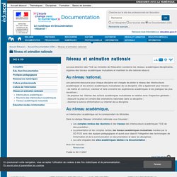 Réseau animation nationale, documentation (CDI) et TICE - Éducnet