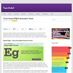 Three Great HTML5 Animation Tools