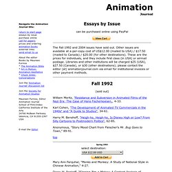 Animation Journal essays
