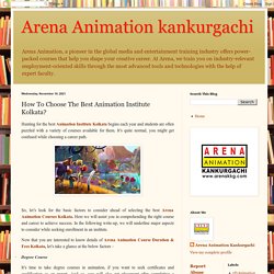 How To Choose The Best Animation Institute Kolkata?